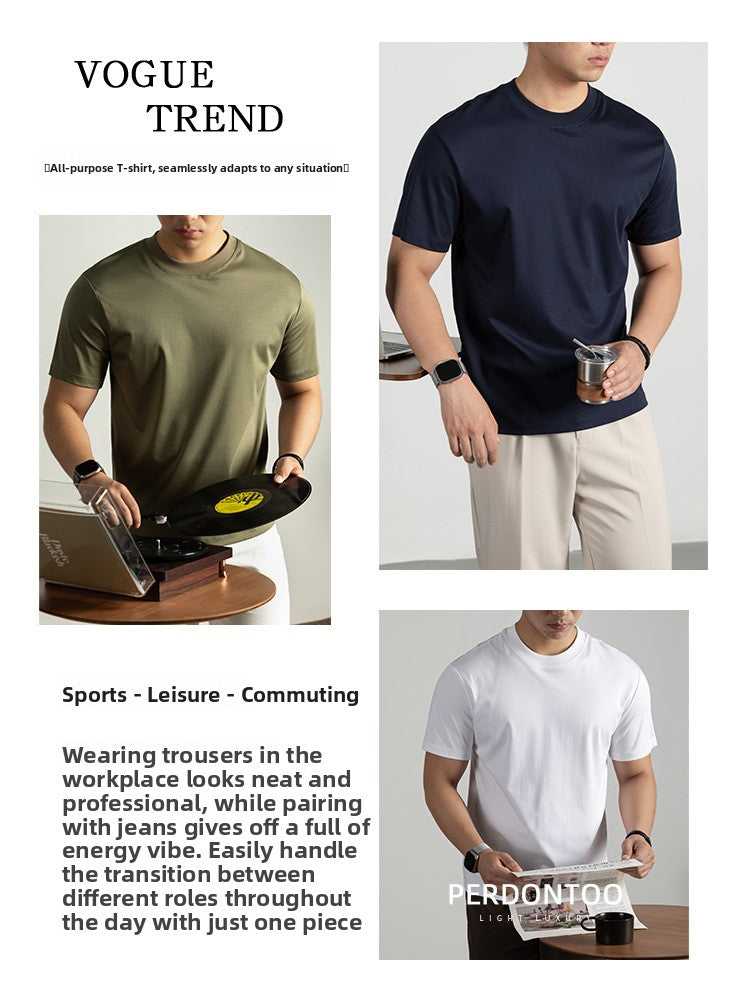 Mens Summer Pure Cotton Short Sleeve T-Shirt