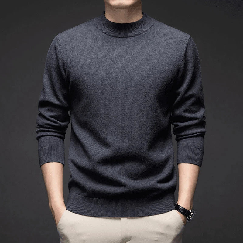 Mens Solid Color Slim Fit Sweater