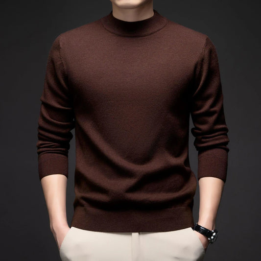Mens Solid Color Slim Fit Sweater