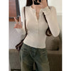 Womens Button-Up Nursing Long Sleeve T-Shirt